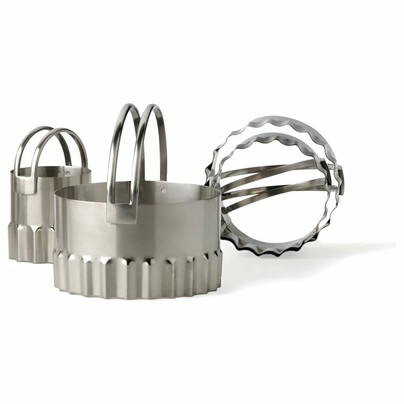 RSVP Stainless Steel Round Biscuit Cutters With Fluted Edge, Set Of 4
