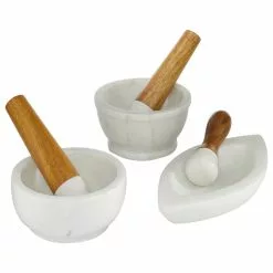 Brimfield & May Farmhouse White Marble Mortar And Pestel 46788