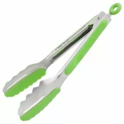 Ergo Chef Llc Ergo Chef Stainless Steel And Silicone Duo Tongs, Green