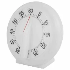 Home Basics 60 Minute Stainless Steel Mechanical Kitchen Timer, White