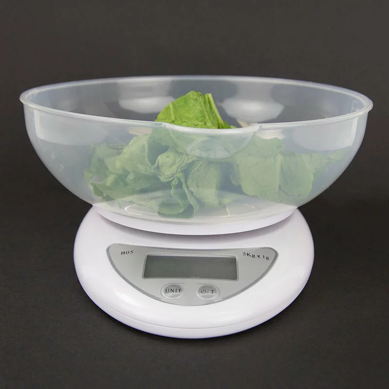Home Basics Digital Food Scale, Plastic Bowl, White - Image 2