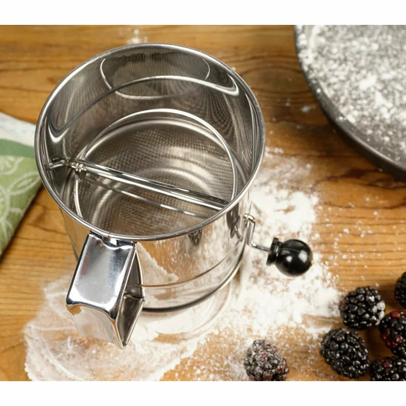 RSVP Endurance Stainless Steel 5 Cup Crank Style Flour Sifter - Image 4