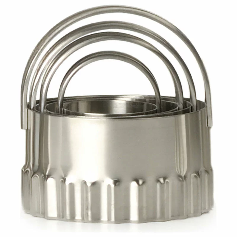 RSVP Stainless Steel Round Biscuit Cutters With Fluted Edge, Set Of 4 - Image 2
