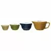 CREATIVE CO-OP Stoneware Batter Bowl Measuring Cups, 4-Piece Set