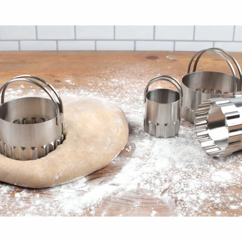 RSVP Stainless Steel Round Biscuit Cutters With Fluted Edge, Set Of 4 - Image 3