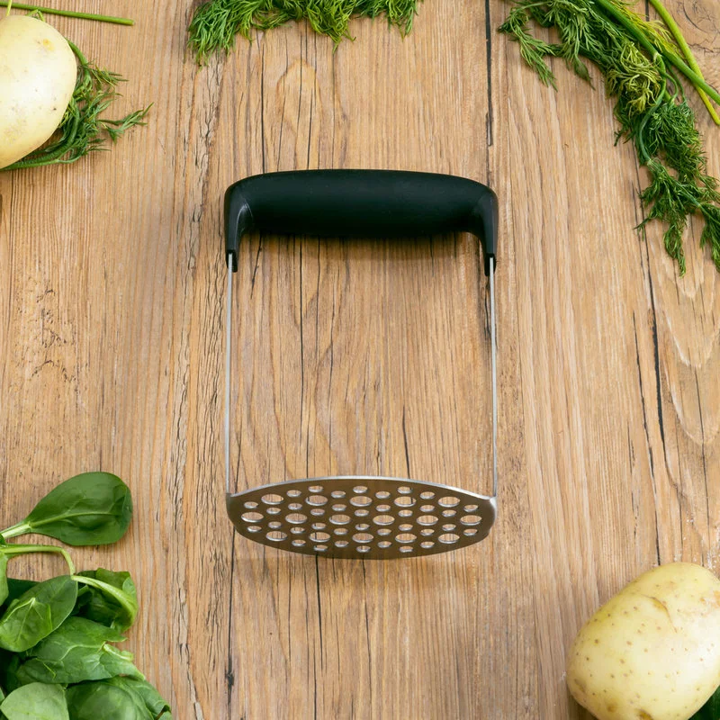 Home Basics Stainless Steel Potato Masher, Silver - Image 2