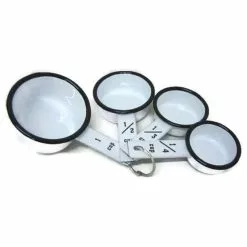 VIP Black Rim Enamelware Baking Measuring Cups Set Of 4 Metal