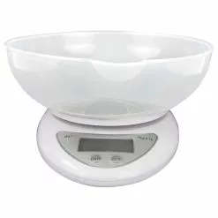 Home Basics Digital Food Scale, Plastic Bowl, White