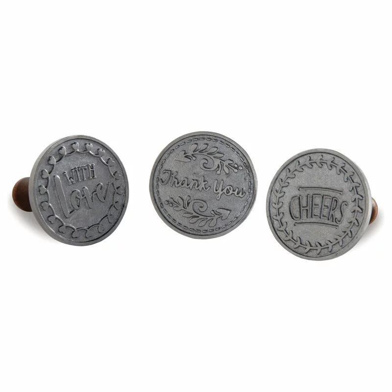 Nordic Ware Cast Aluminum 3 Inch Greetings Heirloom Cookie Impressions Stamp Set