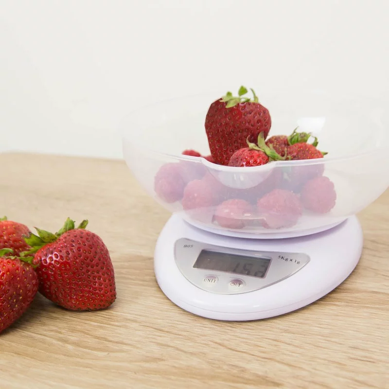 Home Basics Digital Food Scale, Plastic Bowl, White - Image 3