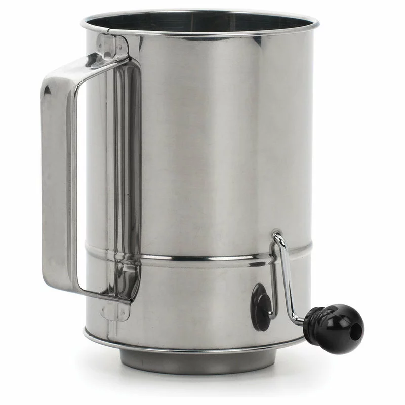 RSVP Endurance Stainless Steel 5 Cup Crank Style Flour Sifter