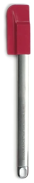 RSVP Small Red Silicone Spatula With Stainless Steel Handle