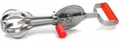 RSVP Endurance Stainless Steel Vintage Style Hand Crank Egg Beater W/ Red Handle