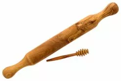 French Home Olive Wood Rolling Pin And Honey Dripper