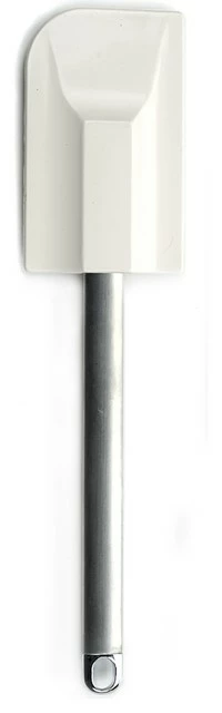 RSVP Large White Silicone Spatula With Stainless Steel Handle