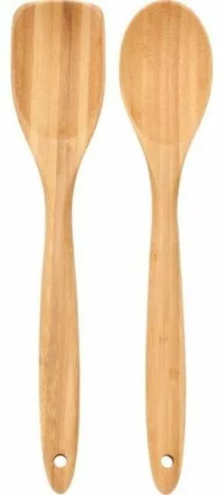 Imzi Home Kitchen Spoons 2-Piece Bamboo Utensil Set