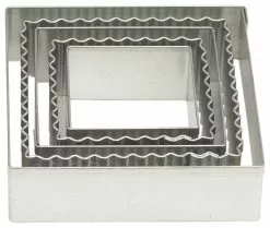 Mrs. Anderson's Baking 5 Piece Square Crinkle Graduated Cookie Cutter Set