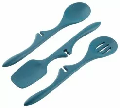 Rachael Ray Cookware Rachael Ray Tools & Gadgets Silicone 3-Piece Lazy Tools Set, Marine Blue