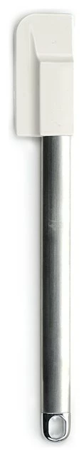RSVP Small White Silicone Spatula With Stainless Steel Handle