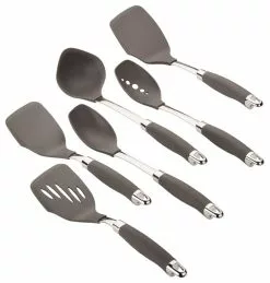 Anolon SureGrip Nylon Nonstick Utensil Set, Gray