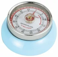 Zassenhaus Light Blue 2.75 Inch Retro Magnetic Kitchen Timer