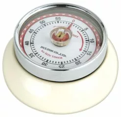Zassenhaus Cream 2.75 Inch Retro Magnetic Kitchen Timer