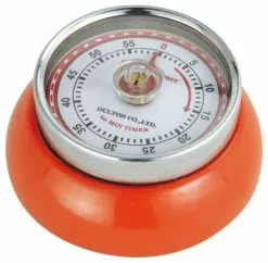 Zassenhaus Retro Kitchen Timer With Magnet 2.75" X 1.25" Orange