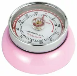 Zassenhaus Pink 2.75 Inch Retro Magnetic Kitchen Timer