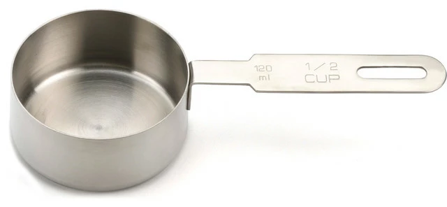 RSVP Endurance Stainless Steel Measuring Cup, 1/2 Cup